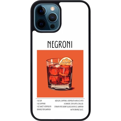 iPhone 12 / 12 Pro Case Hülle - Silikon schwarz Cocktail Rezept Negroni