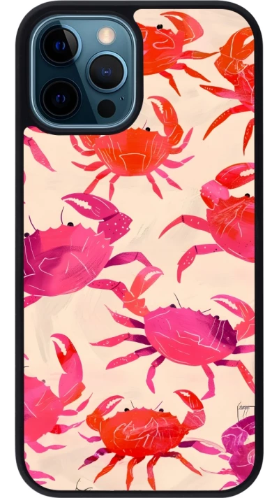 iPhone 12 / 12 Pro Case Hülle - Silikon schwarz Crabs Paint