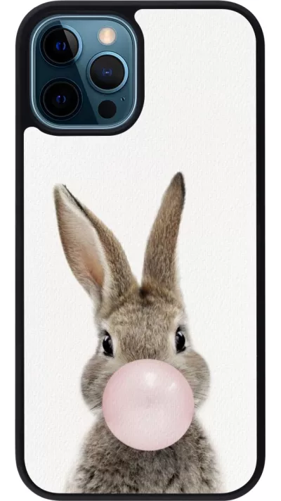 iPhone 12 / 12 Pro Case Hülle - Silikon schwarz Easter 2023 bubble gum bunny