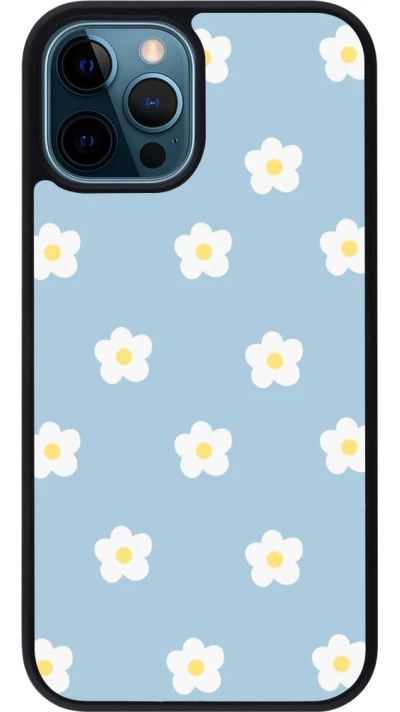 iPhone 12 / 12 Pro Case Hülle - Silikon schwarz Easter 2024 daisy flower