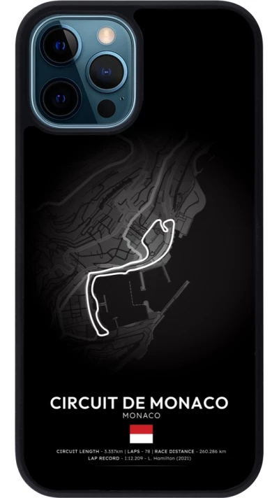 iPhone 12 / 12 Pro Case Hülle - Silikon schwarz F1 Track 2025 Monaco