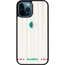Coque iPhone 12 / 12 Pro - Silicone rigide noir Maillot de football Algérie 2026 personnalisable
