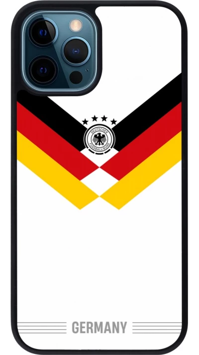 iPhone 12 / 12 Pro Case Hülle - Silikon schwarz Deutschland 2026 personalisierbares Fussballtrikot