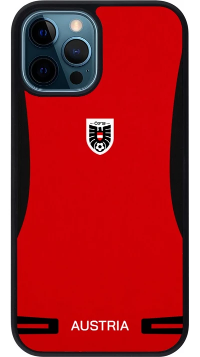 iPhone 12 / 12 Pro Case Hülle - Silikon schwarz O?sterreich 2026 personalisierbares Fussballtrikot