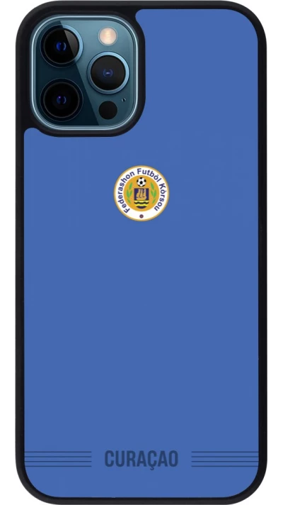 iPhone 12 / 12 Pro Case Hülle - Silikon schwarz Curaçao 2026 personalisierbares Fussballtrikot