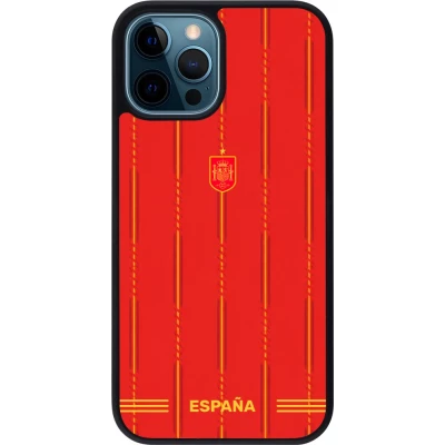 iPhone 12 / 12 Pro Case Hülle - Silikon schwarz Spanien 2026 personalisierbares Fussballtrikot