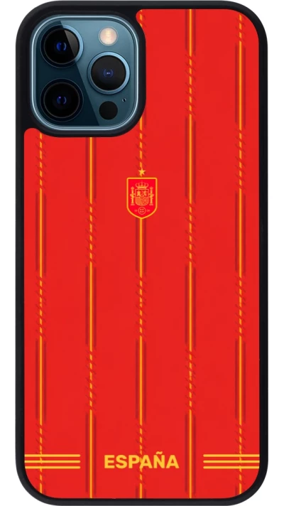 iPhone 12 / 12 Pro Case Hülle - Silikon schwarz Spanien 2026 personalisierbares Fussballtrikot