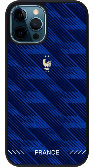 iPhone 12 / 12 Pro Case Hülle - Silikon schwarz Frankreich 2026 personalisierbares Fussballtrikot