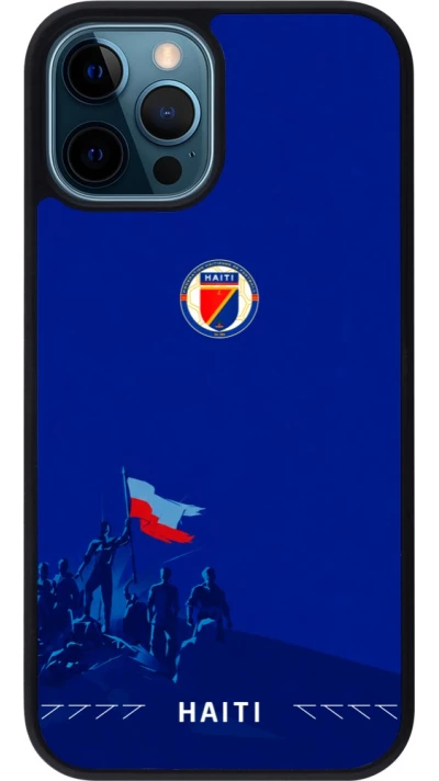 iPhone 12 / 12 Pro Case Hülle - Silikon schwarz Haiti 2026 personalisierbares Fussballtrikot