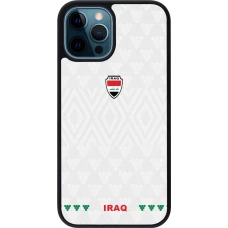 Coque iPhone 12 / 12 Pro - Silicone rigide noir Maillot de football Irak 2026 personnalisable