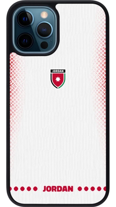 iPhone 12 / 12 Pro Case Hülle - Silikon schwarz Jordanien 2026 personalisierbares Fussballtrikot