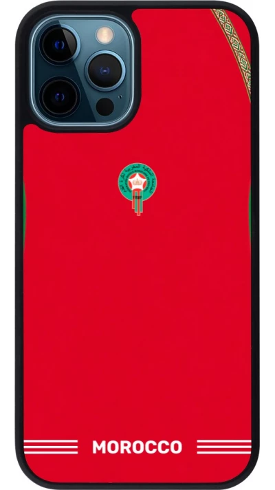 iPhone 12 / 12 Pro Case Hülle - Silikon schwarz Marokko 2026 personalisierbares Fussballtrikot
