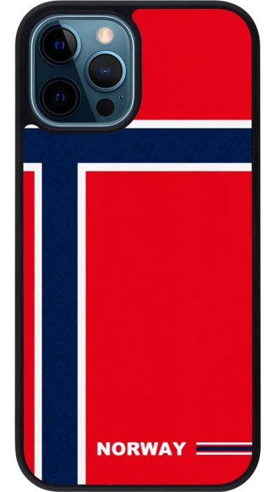 iPhone 12 / 12 Pro Case Hülle - Silikon schwarz Norwegen 2026 personalisierbares Fussballtrikot