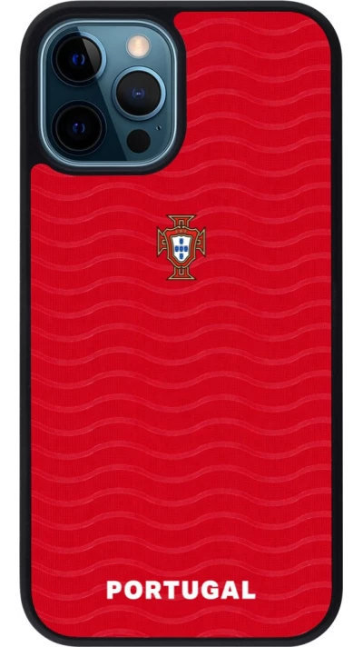 iPhone 12 / 12 Pro Case Hülle - Silikon schwarz Portugal 2026 personalisierbares Fussballtrikot