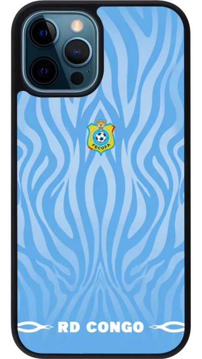 iPhone 12 / 12 Pro Case Hülle - Silikon schwarz Demokratische Republik Kongo 2026 personalisierbares Fussballtrikot