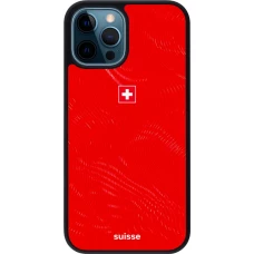 iPhone 12 / 12 Pro Case Hülle - Silikon schwarz Schweiz 2026 personalisierbares Fussballtrikot