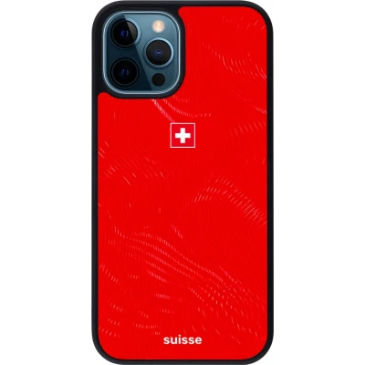 iPhone 12 / 12 Pro Case Hülle - Silikon schwarz Schweiz 2026 personalisierbares Fussballtrikot