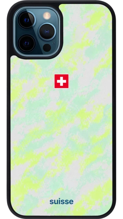 iPhone 12 / 12 Pro Case Hülle - Silikon schwarz Schweiz Away 2026 personalisierbares Fussballtrikot