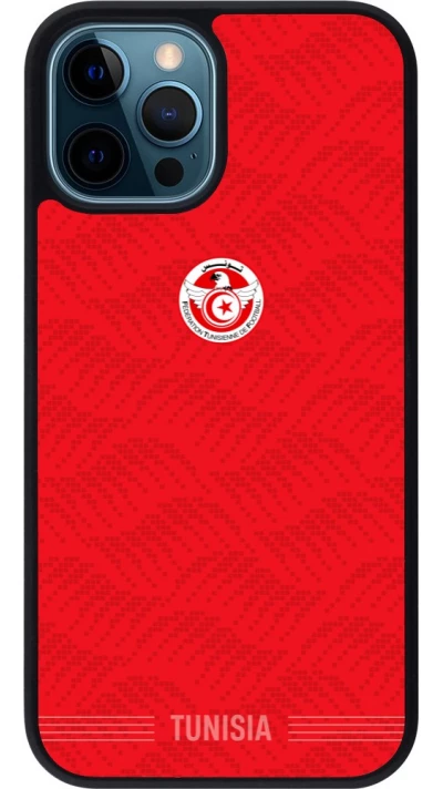 iPhone 12 / 12 Pro Case Hülle - Silikon schwarz Tunesien 2026 personalisierbares Fussballtrikot