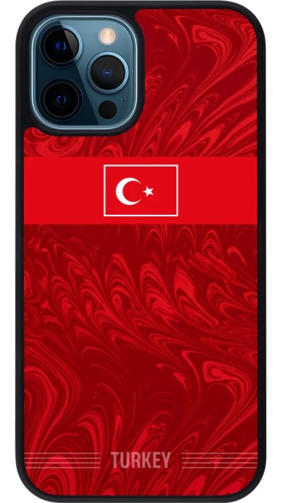 iPhone 12 / 12 Pro Case Hülle - Silikon schwarz Türkei 2026 personalisierbares Fussballtrikot