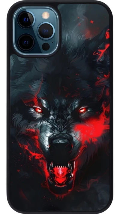 iPhone 12 / 12 Pro Case Hülle - Silikon schwarz Halloween 2024 mad werewolf