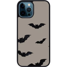 Coque iPhone 12 / 12 Pro - Silicone rigide noir Halloween 2026 Bats