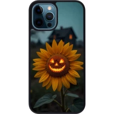 Coque iPhone 12 / 12 Pro - Silicone rigide noir Halloween 2026 Evil Sunflower