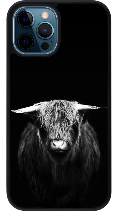 iPhone 12 / 12 Pro Case Hülle - Silikon schwarz Highland calf black