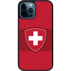 iPhone 12 / 12 Pro Case Hülle - Silikon schwarz Hockey World Championship Ecusson Suisse