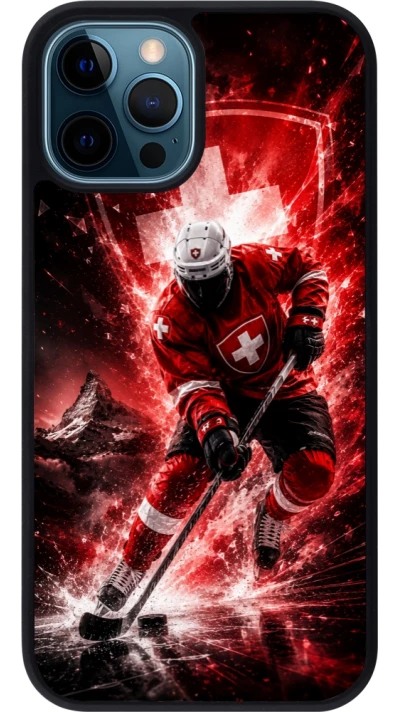 iPhone 12 / 12 Pro Case Hülle - Silikon schwarz Hockey World Championship Player
