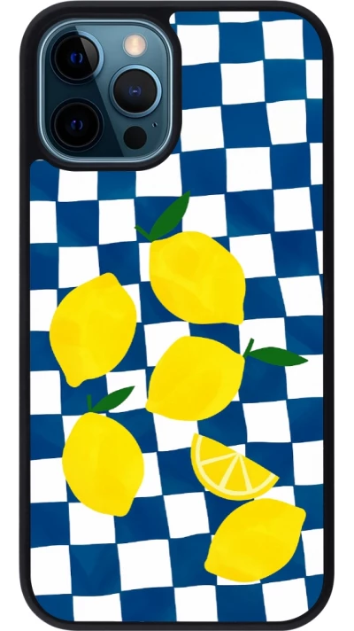 iPhone 12 / 12 Pro Case Hülle - Silikon schwarz Illustration lemons 2026