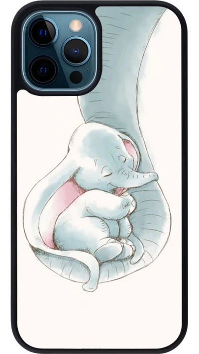 Coque iPhone 12 / 12 Pro - Silicone rigide noir Mom 1903