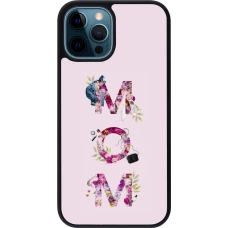 iPhone 12 / 12 Pro Case Hülle - Silikon schwarz Mom 2024 girly mom