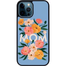 iPhone 12 / 12 Pro Case Hülle - Silikon schwarz Mom 2026 Flowers