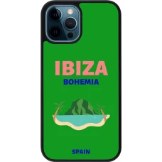 iPhone 12 / 12 Pro Case Hülle - Silikon schwarz Pop Summer Destination Ibiza