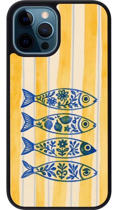 iPhone 12 / 12 Pro Case Hülle - Silikon schwarz Portuguese fish 2026