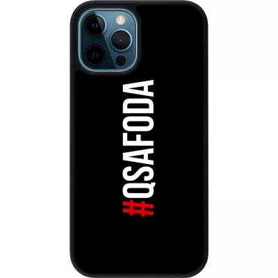 Coque iPhone 12 / 12 Pro - Silicone rigide noir Qsafoda 1