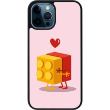 iPhone 12 / 12 Pro Case Hülle - Silikon schwarz Saint Valentines Day 26 Puzzle