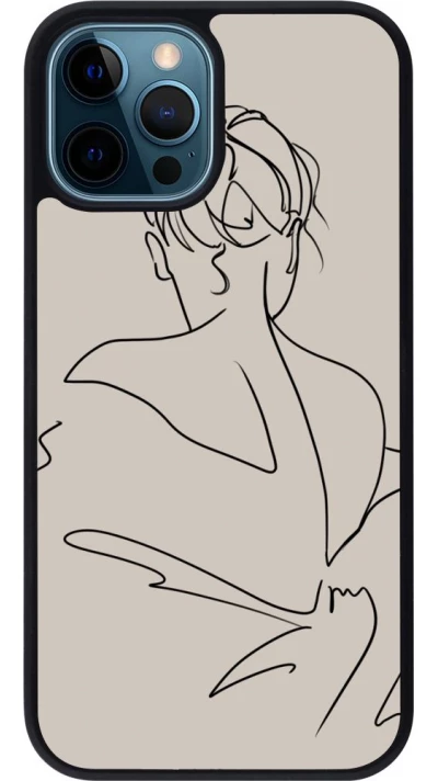 Coque iPhone 12 / 12 Pro - Silicone rigide noir Salnikova 05