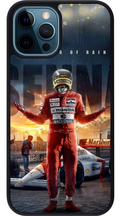 iPhone 12 / 12 Pro Case Hülle - Silikon schwarz Senna The King of Rain
