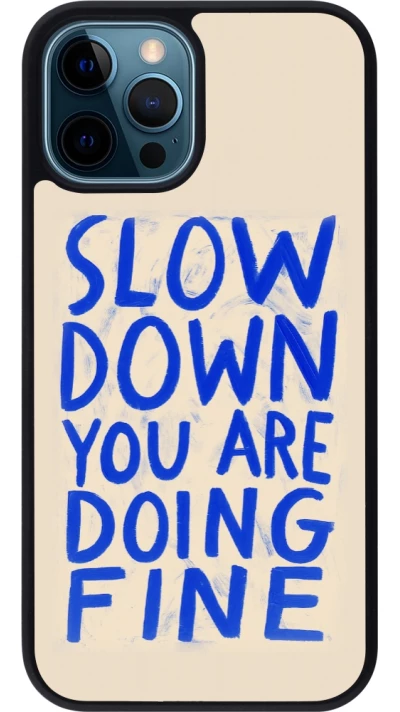iPhone 12 / 12 Pro Case Hülle - Silikon schwarz Slow down 2026