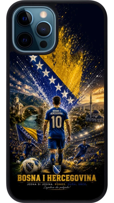 iPhone 12 / 12 Pro Case Hülle - Silikon schwarz Fussball Bosnien und Herzegowina splash 2026