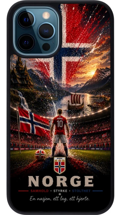 iPhone 12 / 12 Pro Case Hülle - Silikon schwarz Fussball Norwegen splash 2026