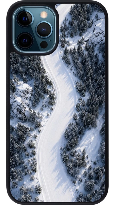 Coque iPhone 12 / 12 Pro - Silicone rigide noir Sports 2026 Ski