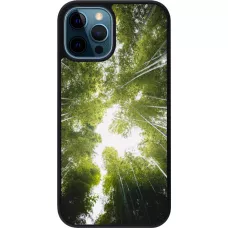 iPhone 12 / 12 Pro Case Hülle - Silikon schwarz Spring 23 forest blue sky