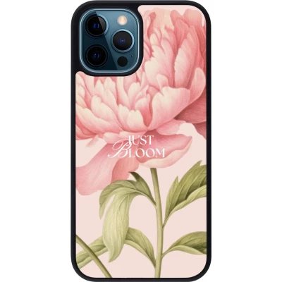 Coque iPhone 12 / 12 Pro - Silicone rigide noir Just Bloom Spring 2026