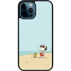 iPhone 12 / 12 Pro Case Hülle - Silikon schwarz Snoopy on the beach Summer 2026