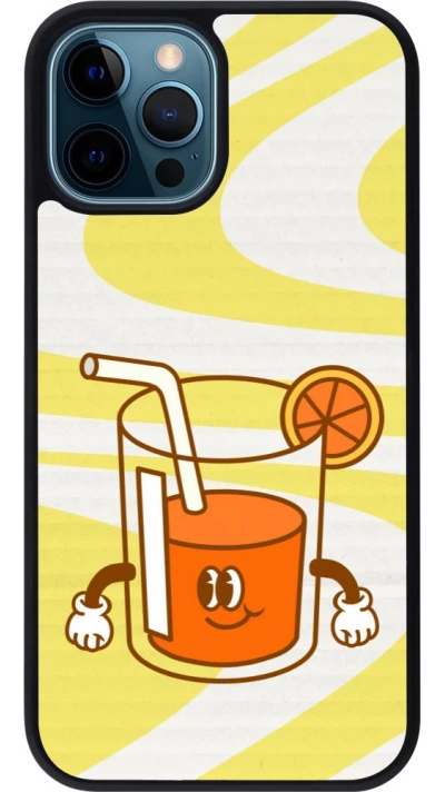 Coque iPhone 12 / 12 Pro - Silicone rigide noir Summer drink 2026