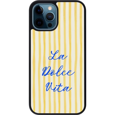 Coque iPhone 12 / 12 Pro - Silicone rigide noir The good life 2026