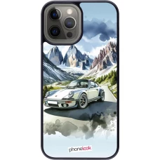 Coque iPhone 12 Pro Max - Porsche 911 Mountain Watercolor